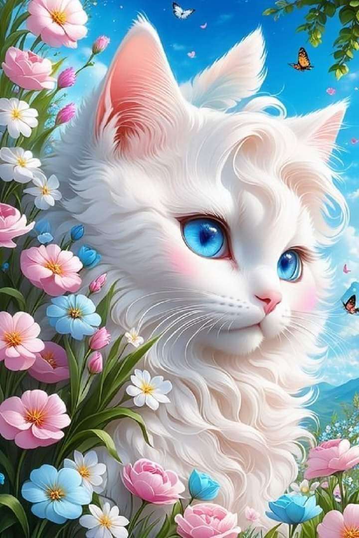 fehér macska online puzzle