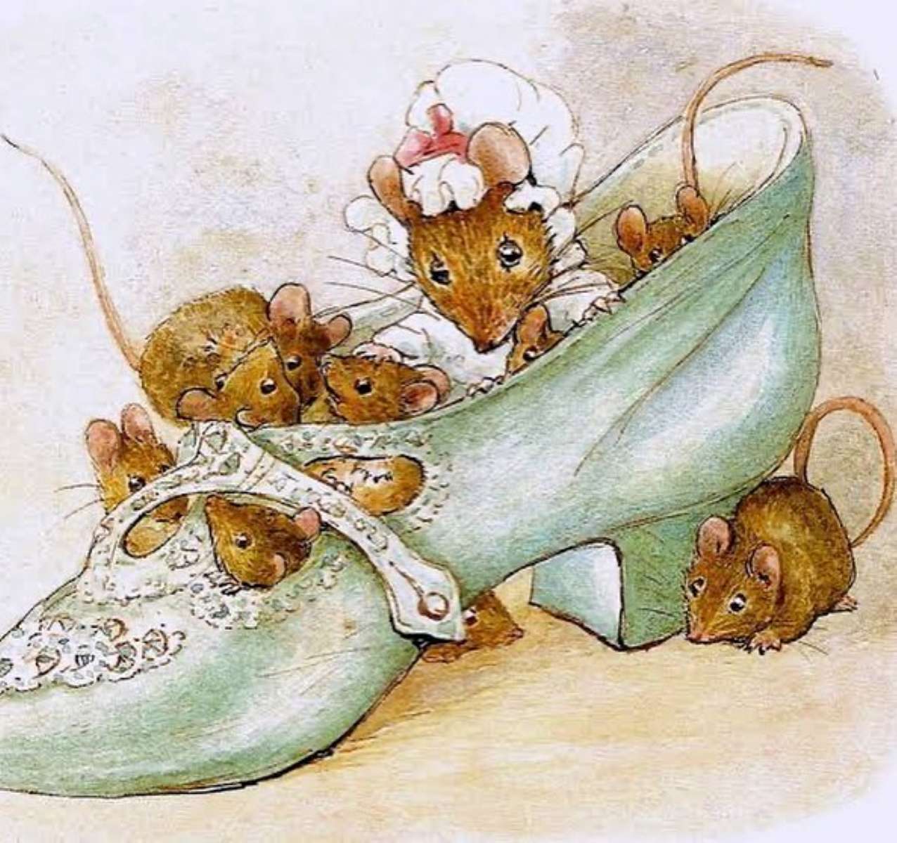 die Mäusefamilie im Schuh Online-Puzzle