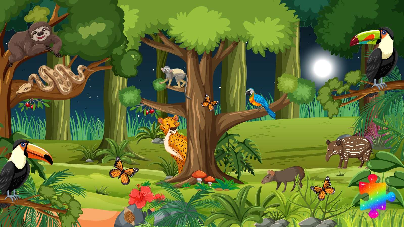 Hide and Seek Animals jigsaw puzzle online