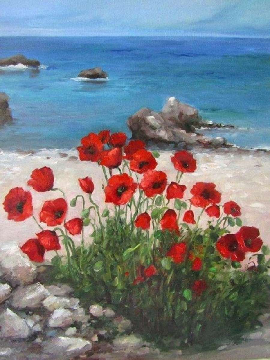 Poppies in the sand jigsaw puzzle online