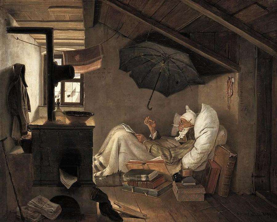 Spitzweg: O pobre poeta, 1837 puzzle online