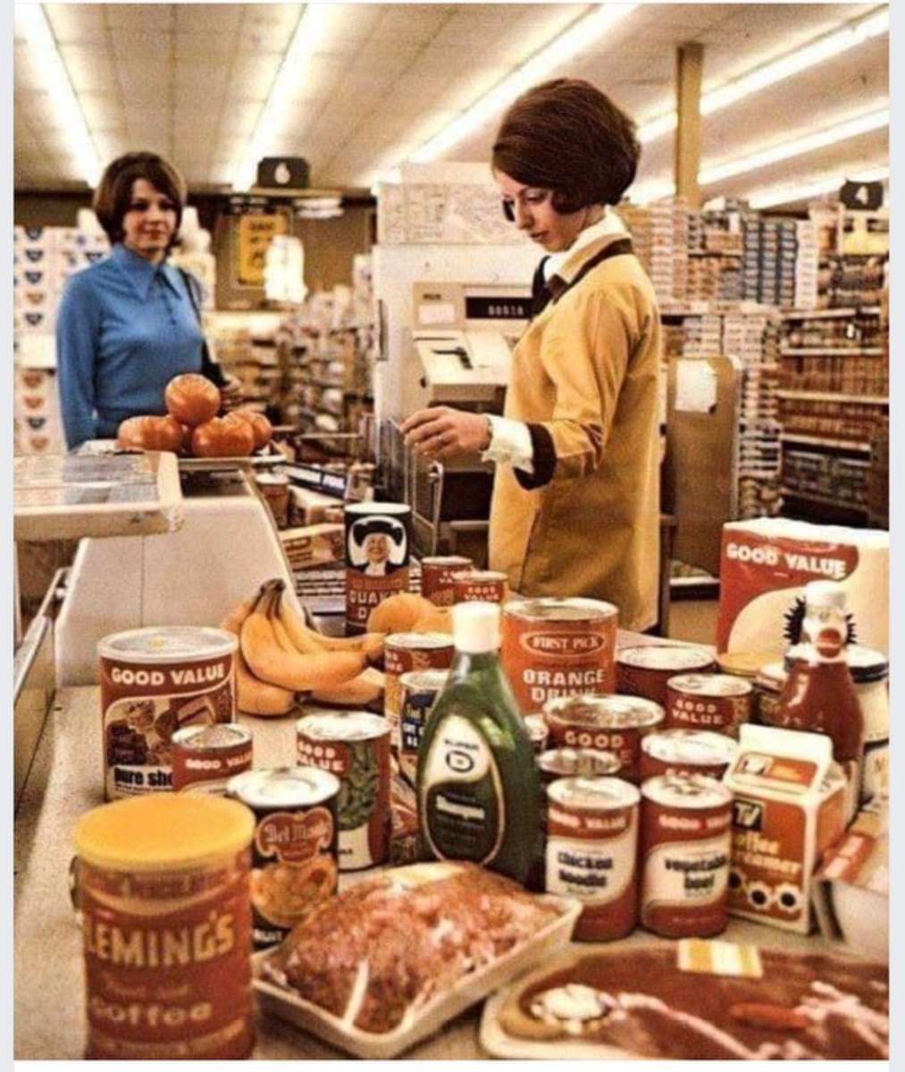 der Lebensmittelladen In den 70er Jahren. Online-Puzzle