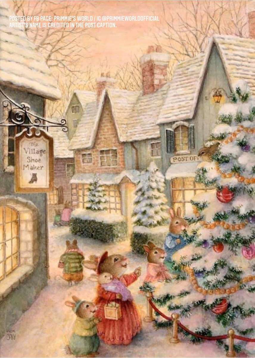 l'albero di Natale nel villaggio dei conigli puzzle online