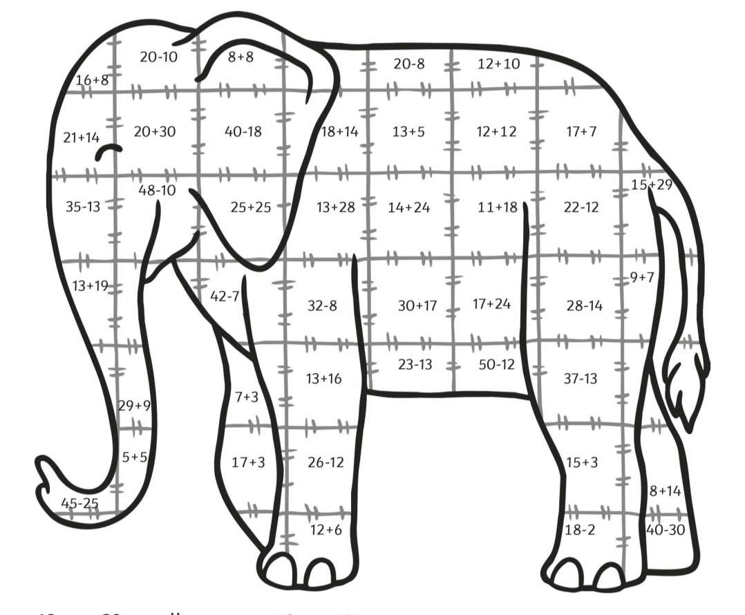 Matematický slon skládačky online