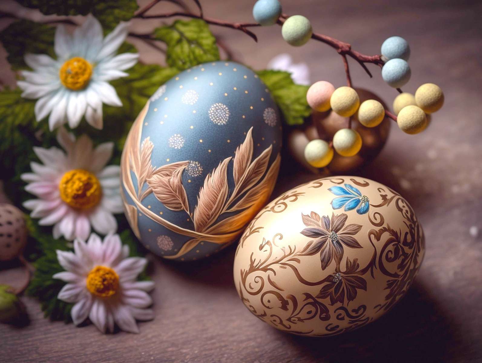 Malovaná velikonoční vajíčka skládačky online