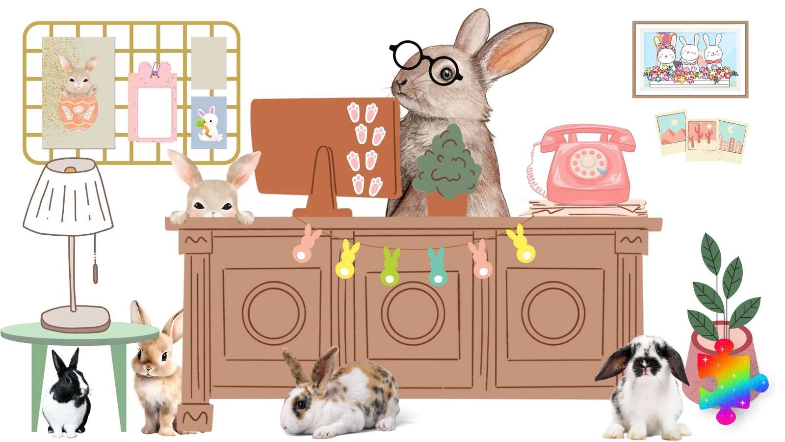 Ufficio del coniglietto puzzle online