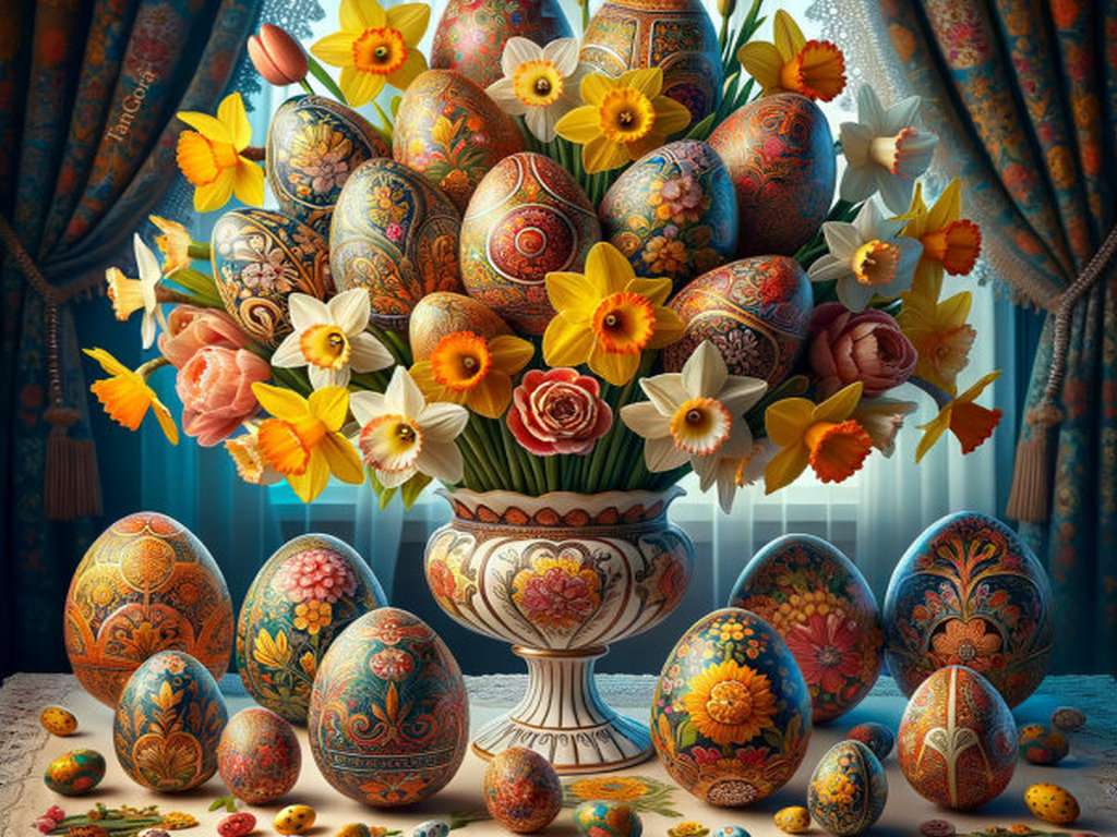 Bouquet d'oeufs de Pâques puzzle en ligne