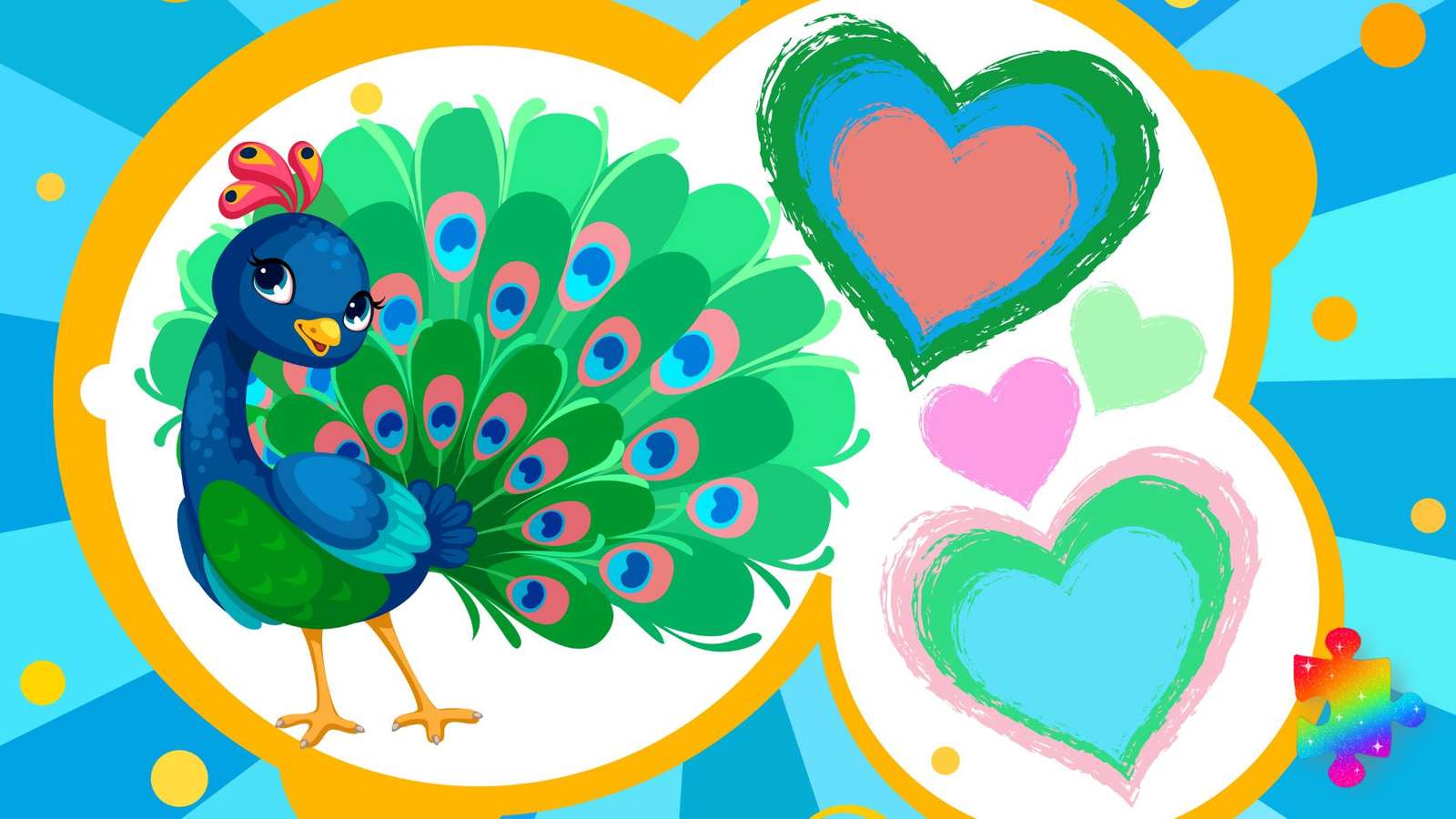 Heart Peacock puzzle online