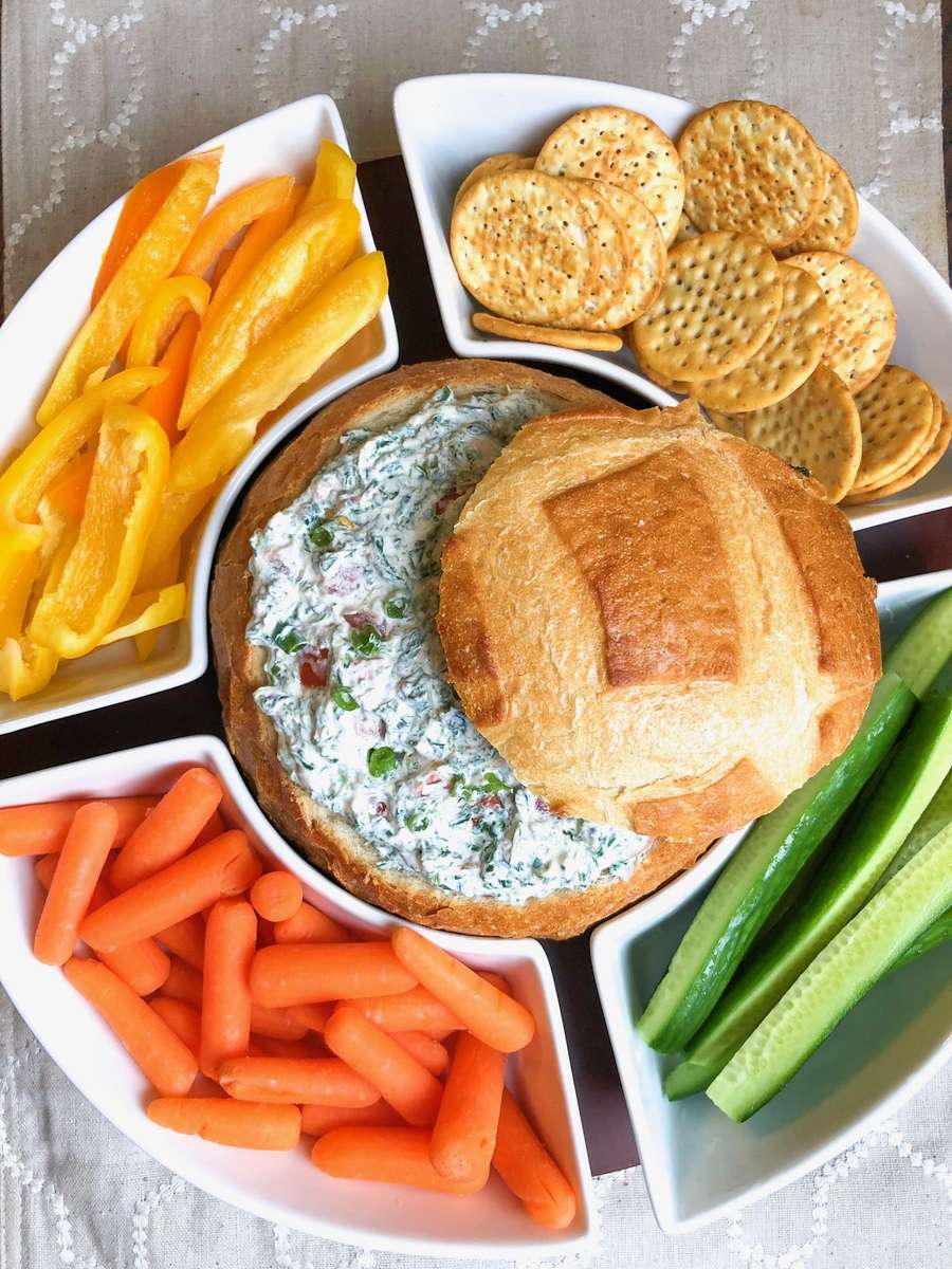 Spinach Bread Bowl Dip jigsaw puzzle online