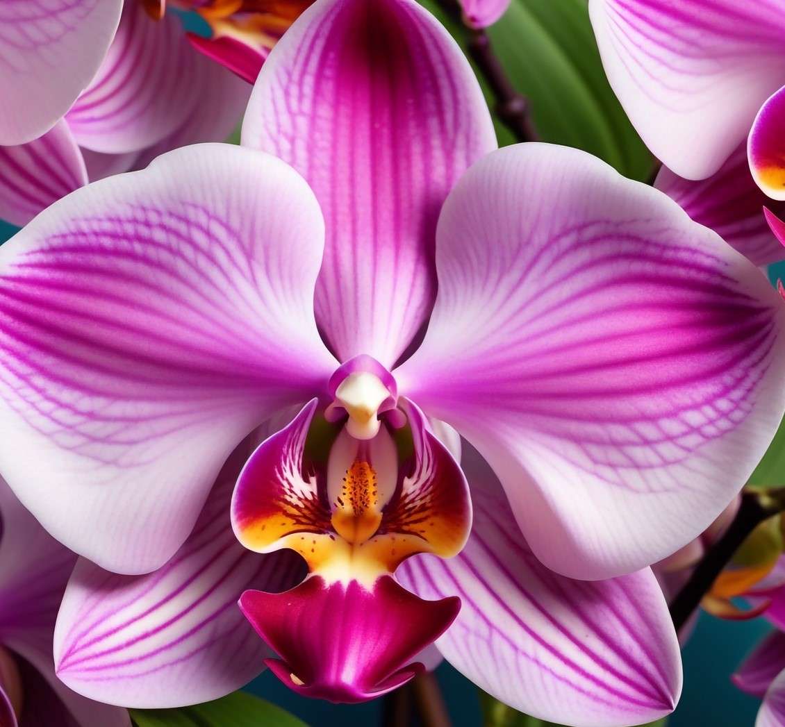 Rosa orkidé pussel på nätet