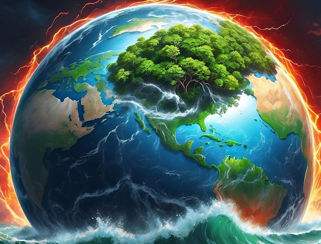 Fantasy- Planet earth in the sea online puzzle