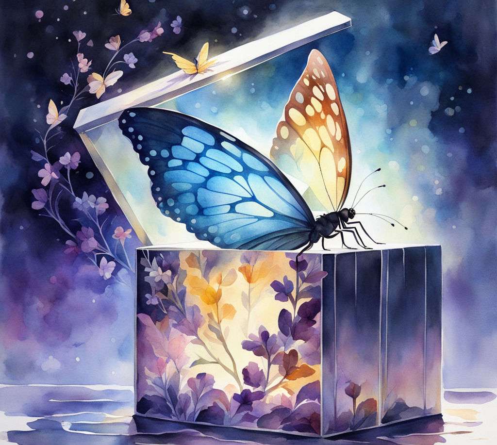 Светящаяся бабочка онлайн-пазл