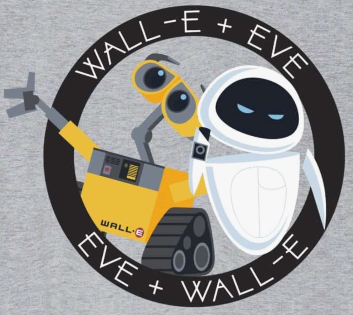 WALL-E + EVE Retrato fofo em círculo puzzle online