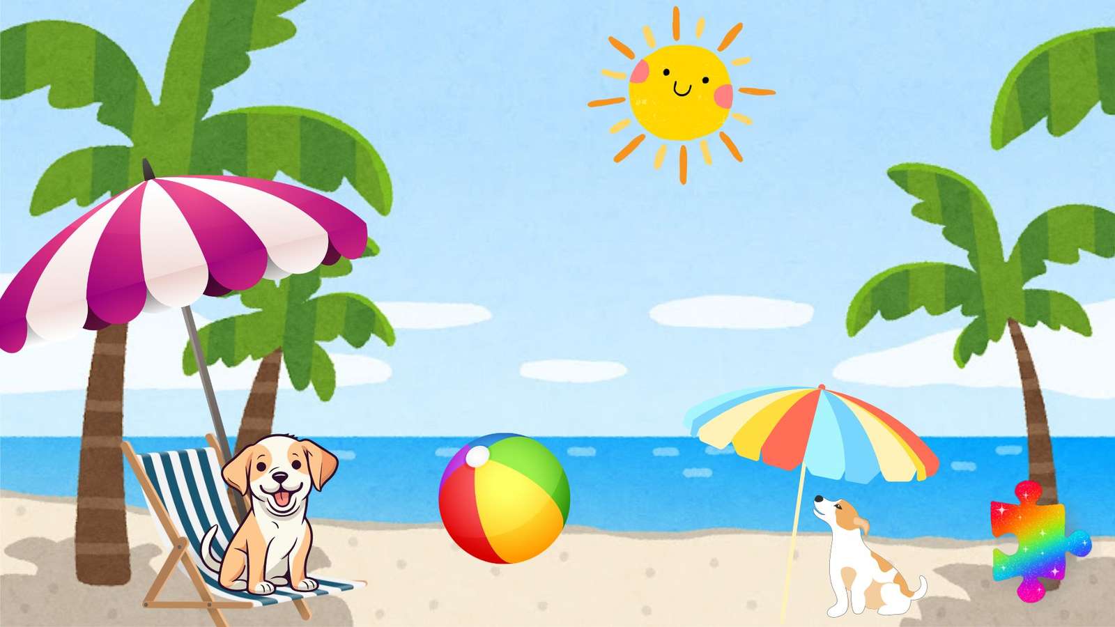 Perros de playa rompecabezas en línea