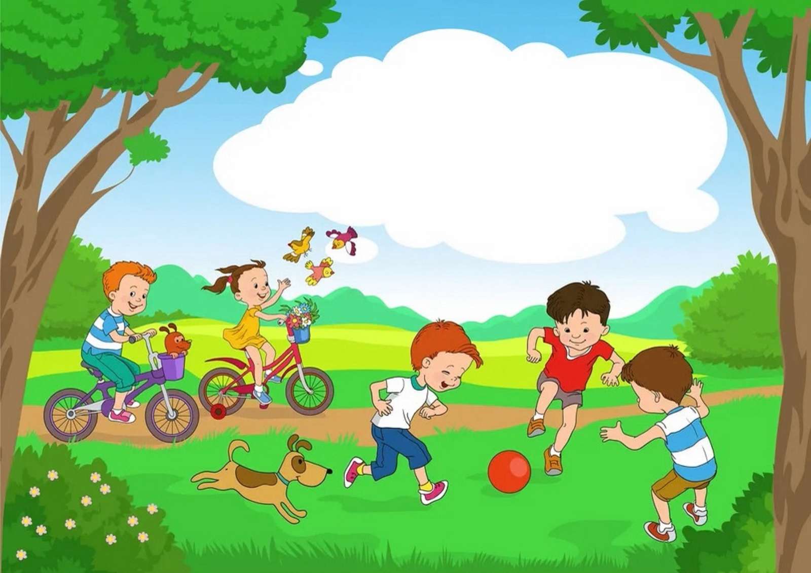 Children playing outdoors jigsaw puzzle online