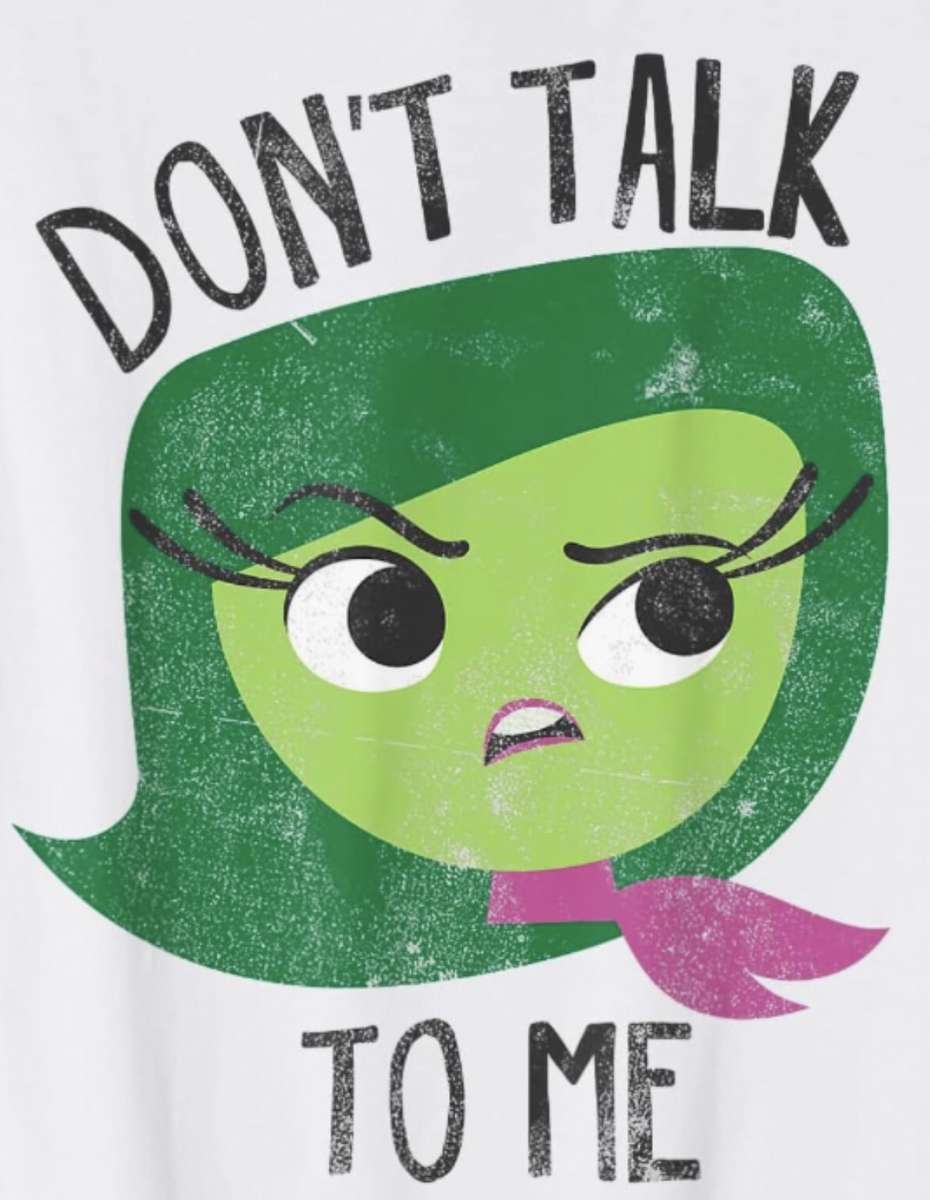 Inside Out Don't Talk To Me Disgust Face Faded jigsaw puzzle online