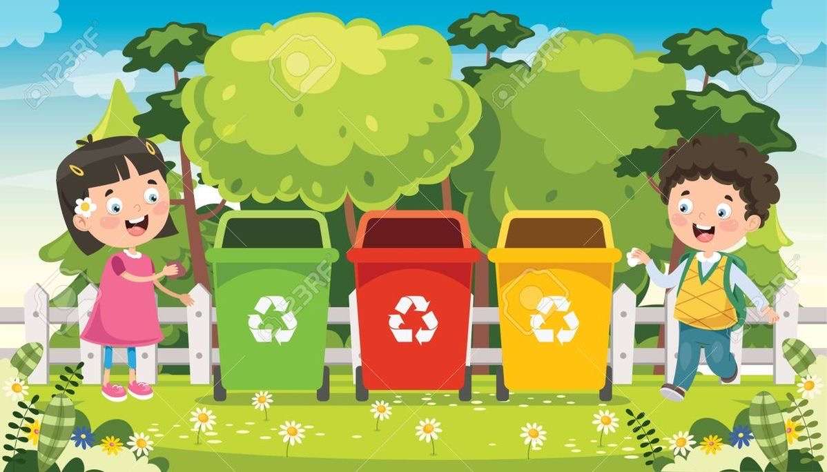 Trier les déchets - sauver la nature puzzle en ligne