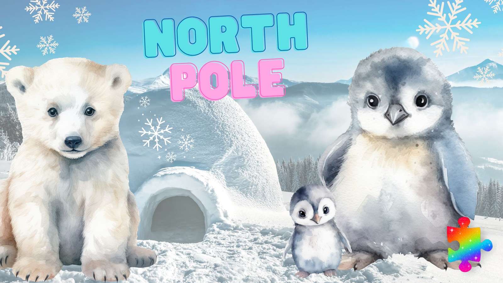 Cuccioli di animaletti del Polo Nord puzzle online