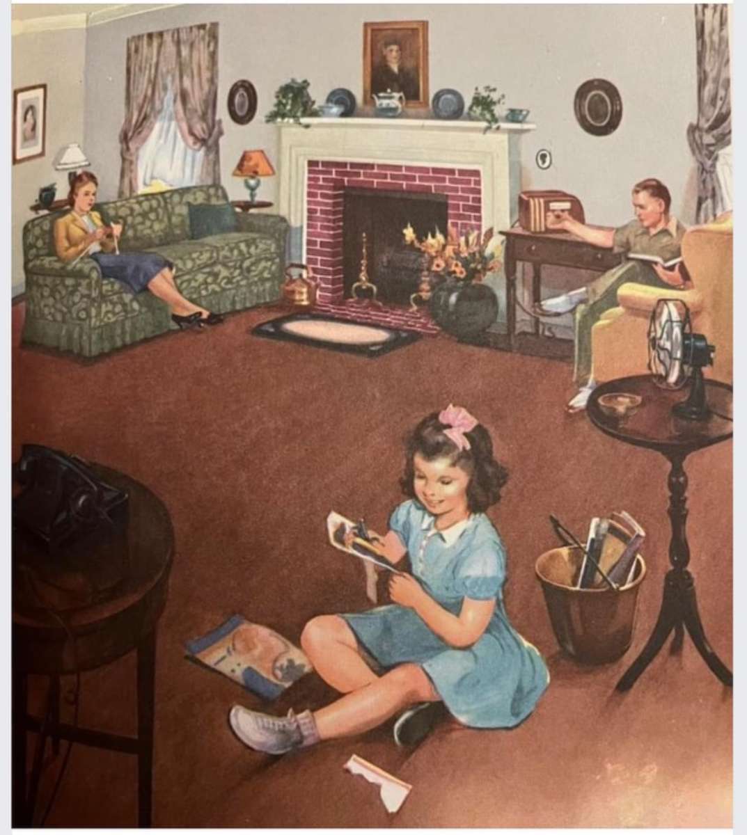 Uma noite relaxante em casa com a família. puzzle online