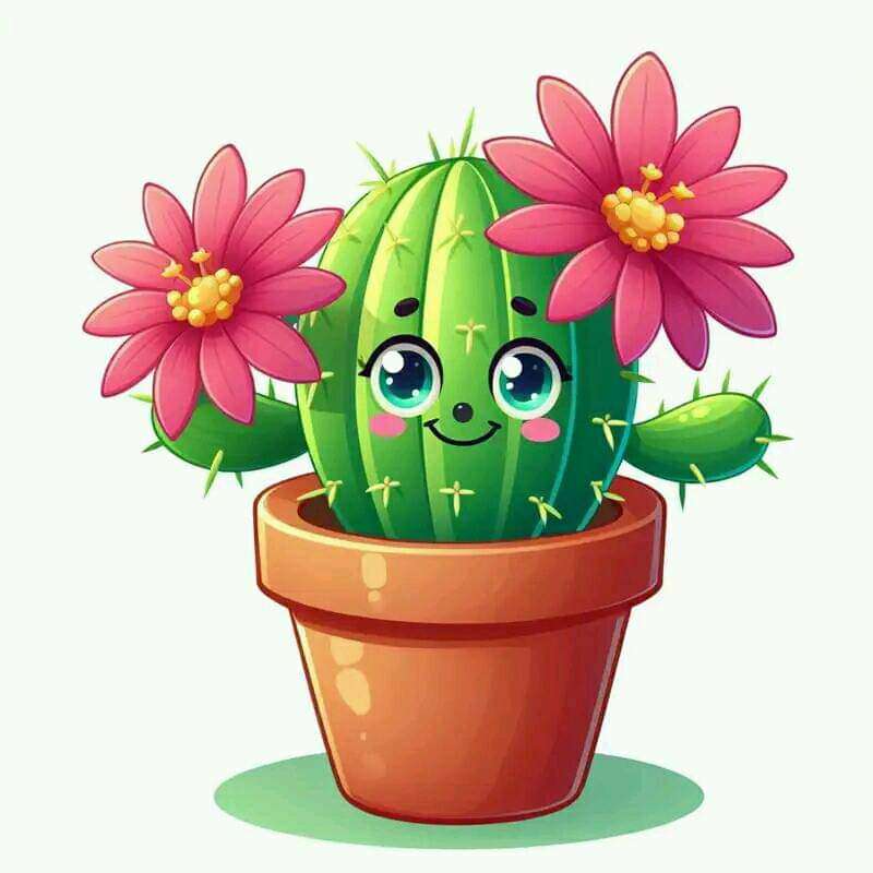 Cactus en flor rompecabezas en línea
