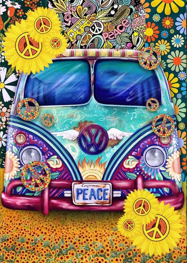 Peace love groovy jigsaw puzzle online