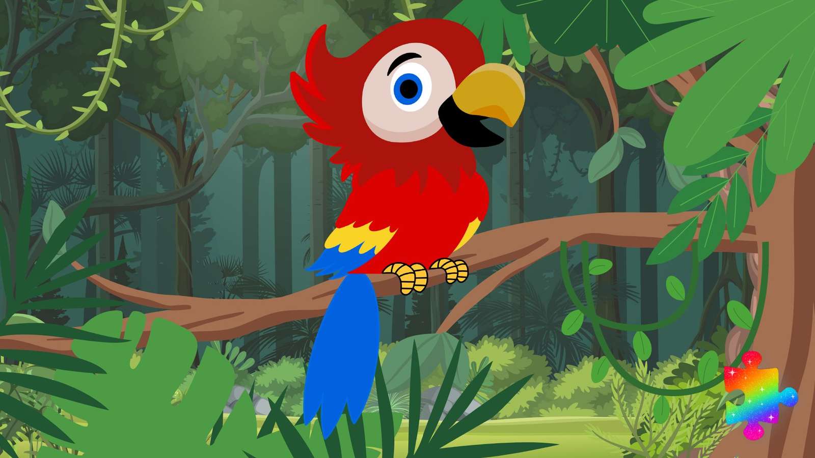 Papagal din junglă jigsaw puzzle online
