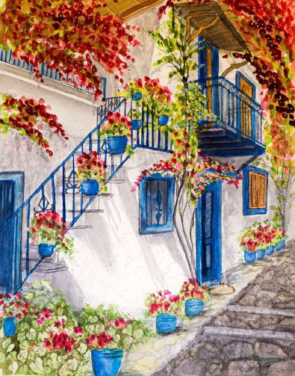Дом на Миконосе - Греция пазл онлайн