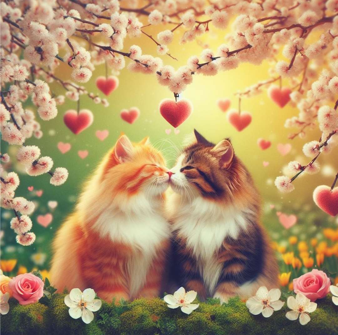Förälskade kattungar Al pussel på nätet