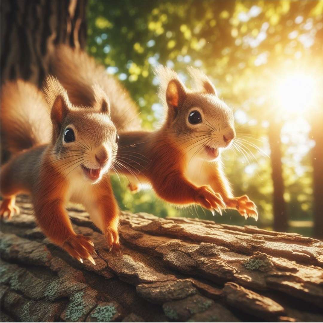 Gelukkige eekhoorns Al online puzzel
