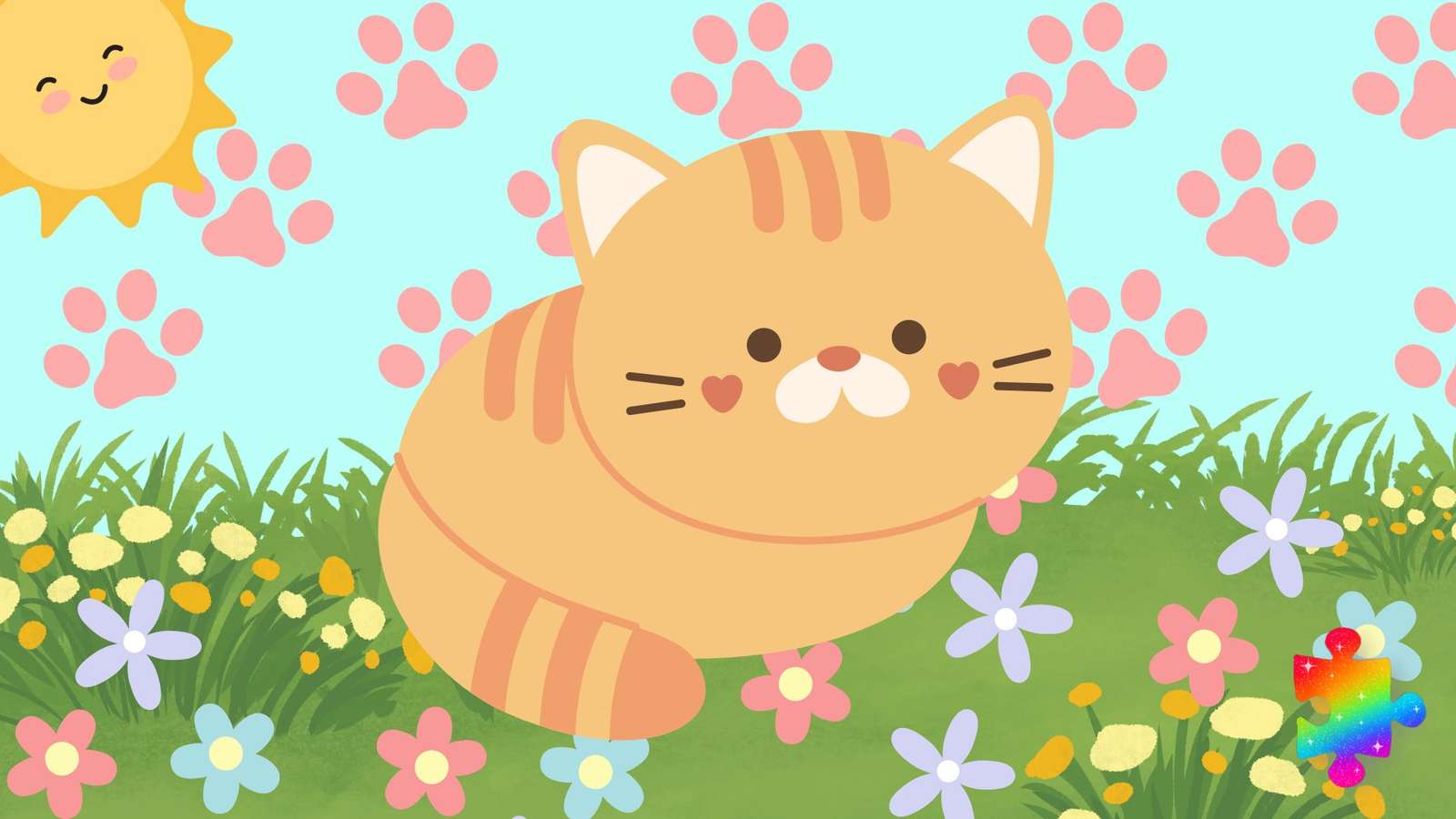 Pisica Fericită de Ghimbir puzzle online