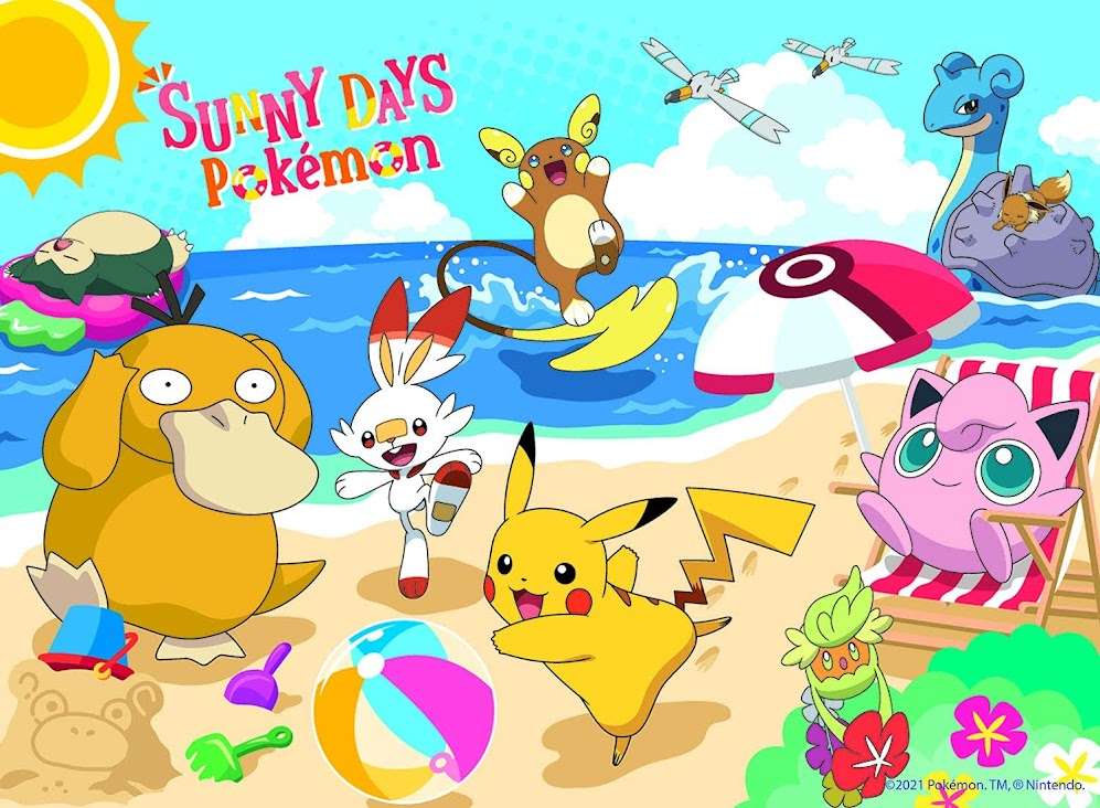 Pokémon plážový den skládačky online