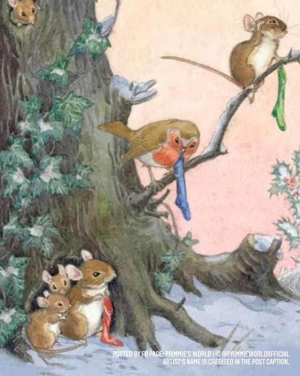 animali della foresta e calzini natalizi puzzle online