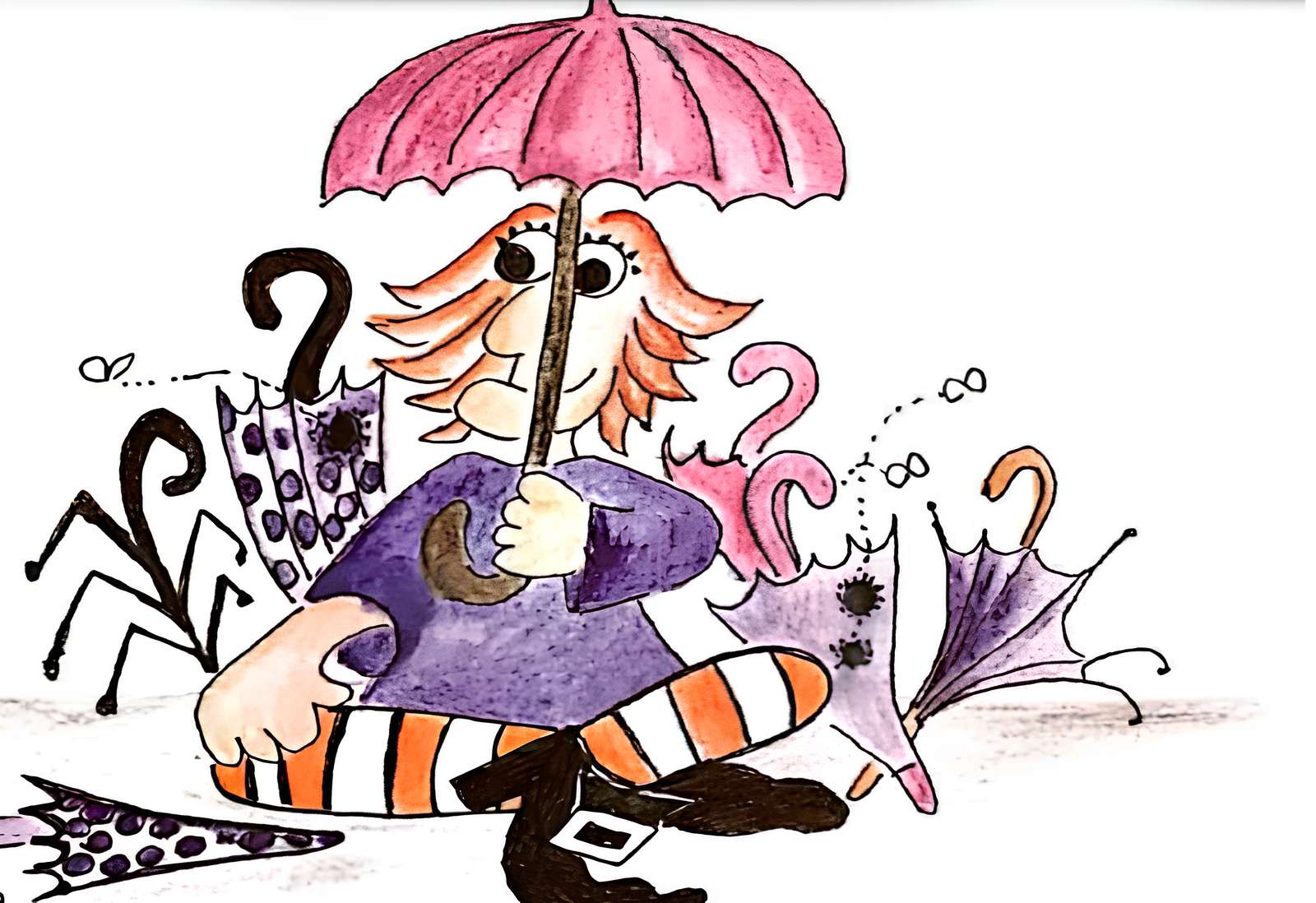 Violet en de parasols legpuzzel online