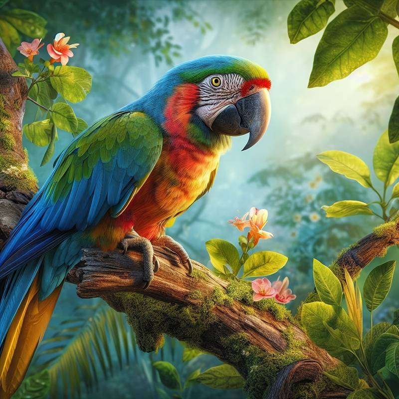 macaw in the tropics jigsaw puzzle online