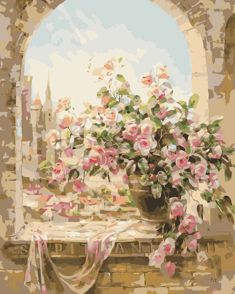 rosor mot himlen - målning Pussel online