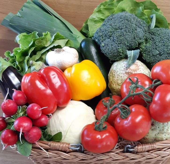 Овощи в корзине пазл онлайн