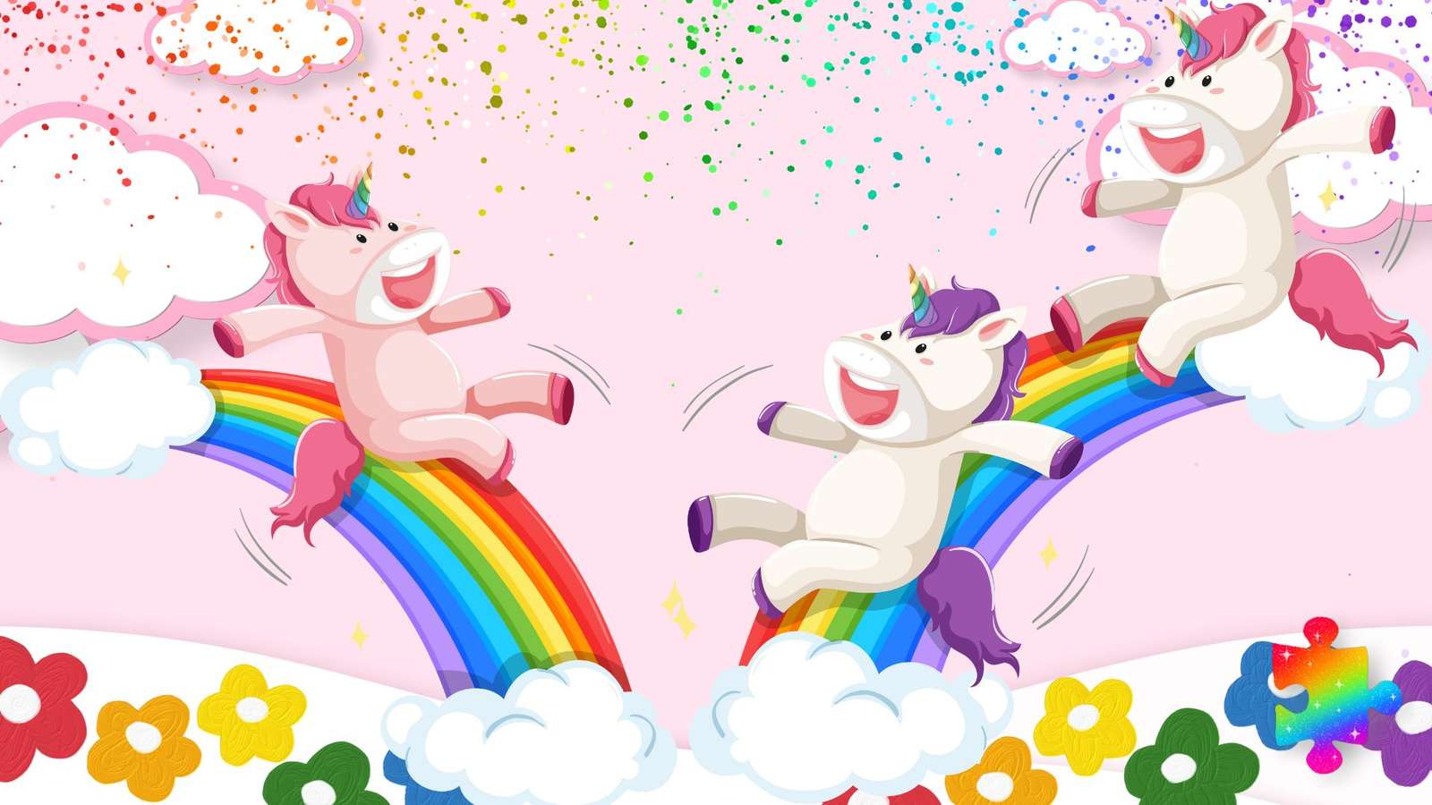Unicorn Rainbow Fun puzzle online