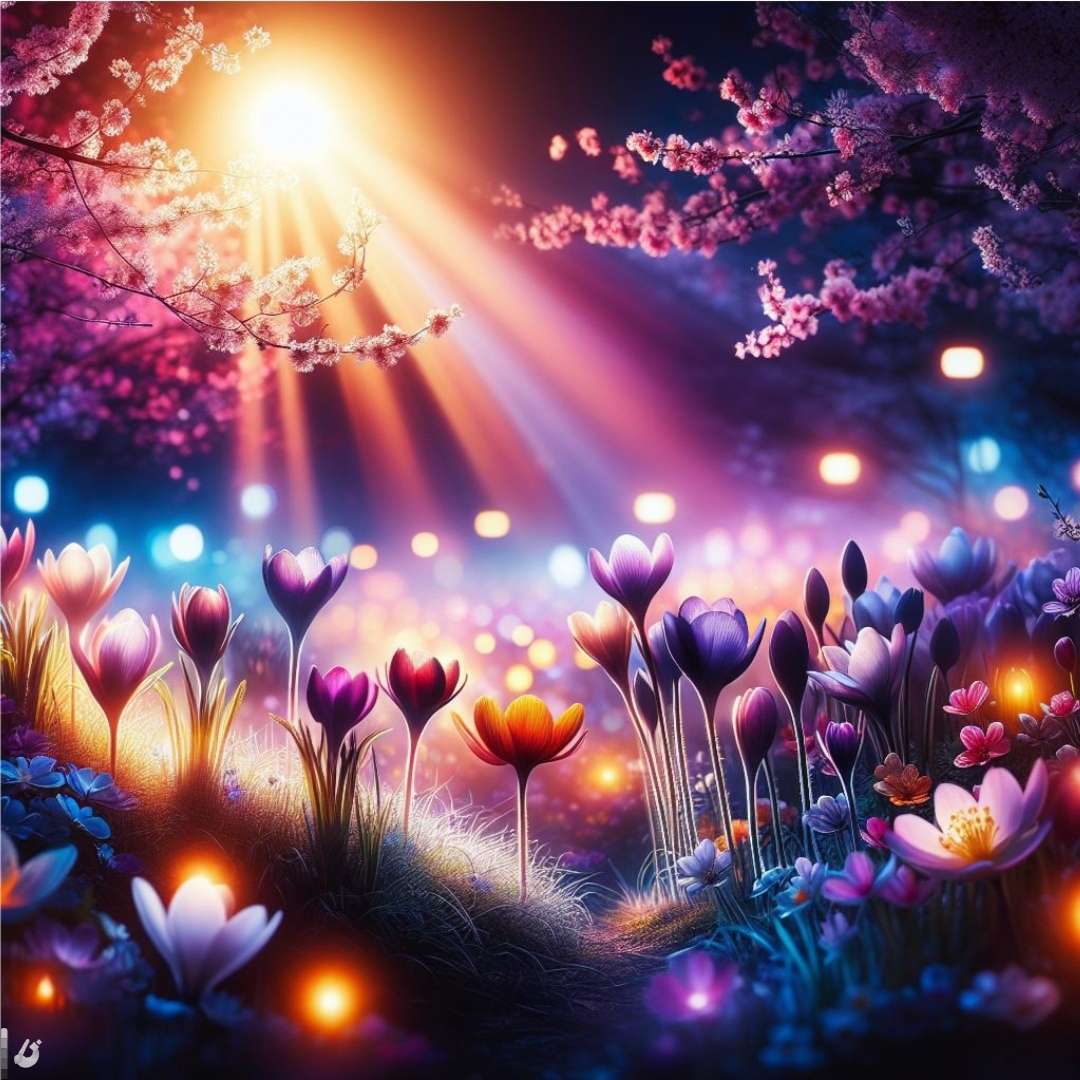 Flowers in the glow of Al jigsaw puzzle online
