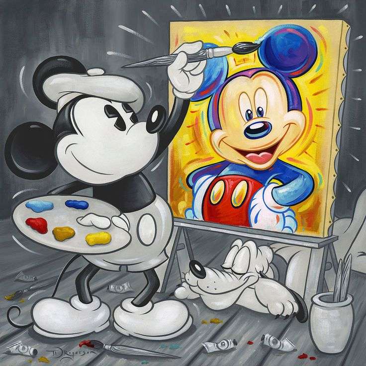 Mickeys självporträtt pussel på nätet