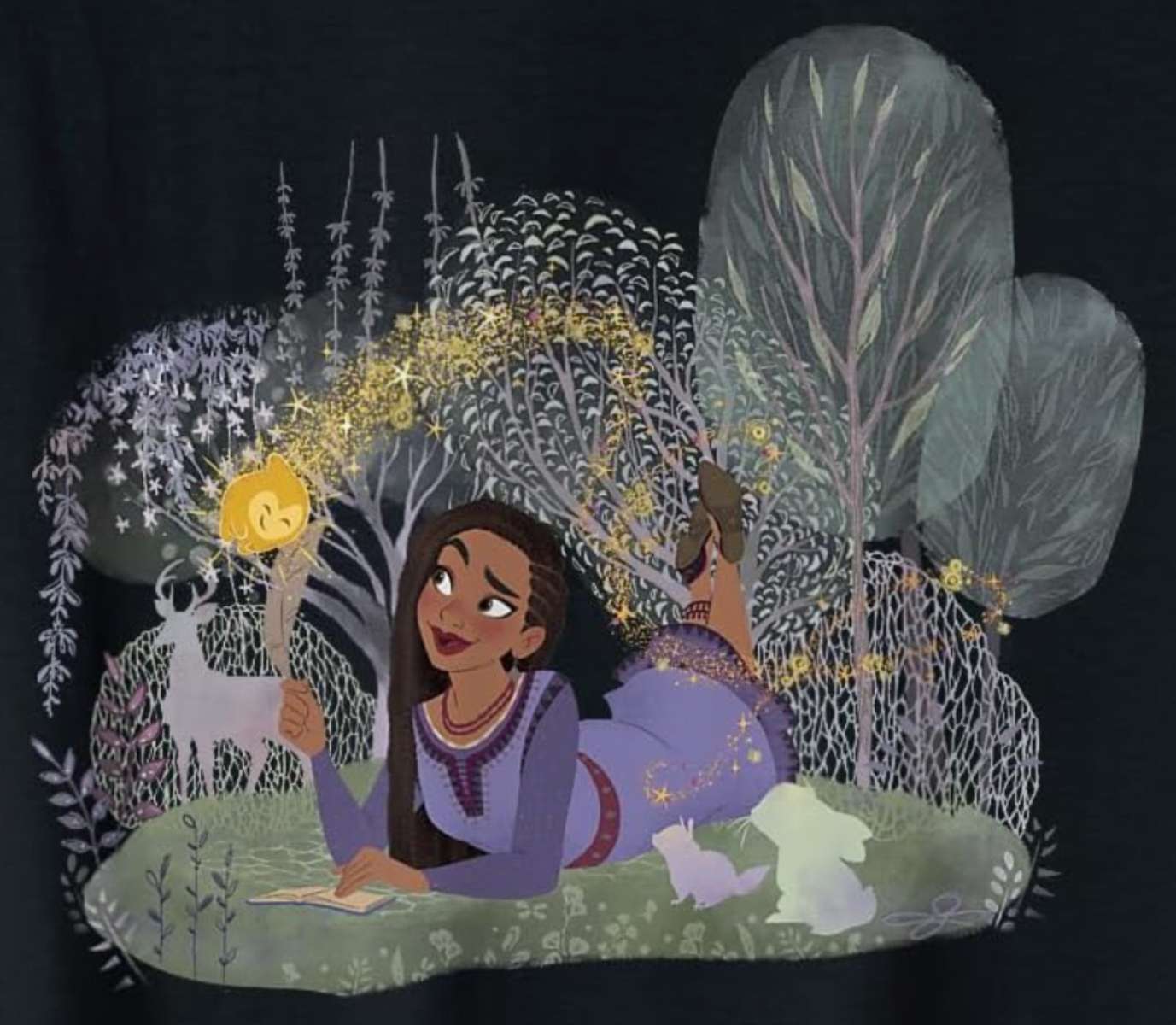 Ritratto della foresta magica celeste di Asha e Star puzzle online