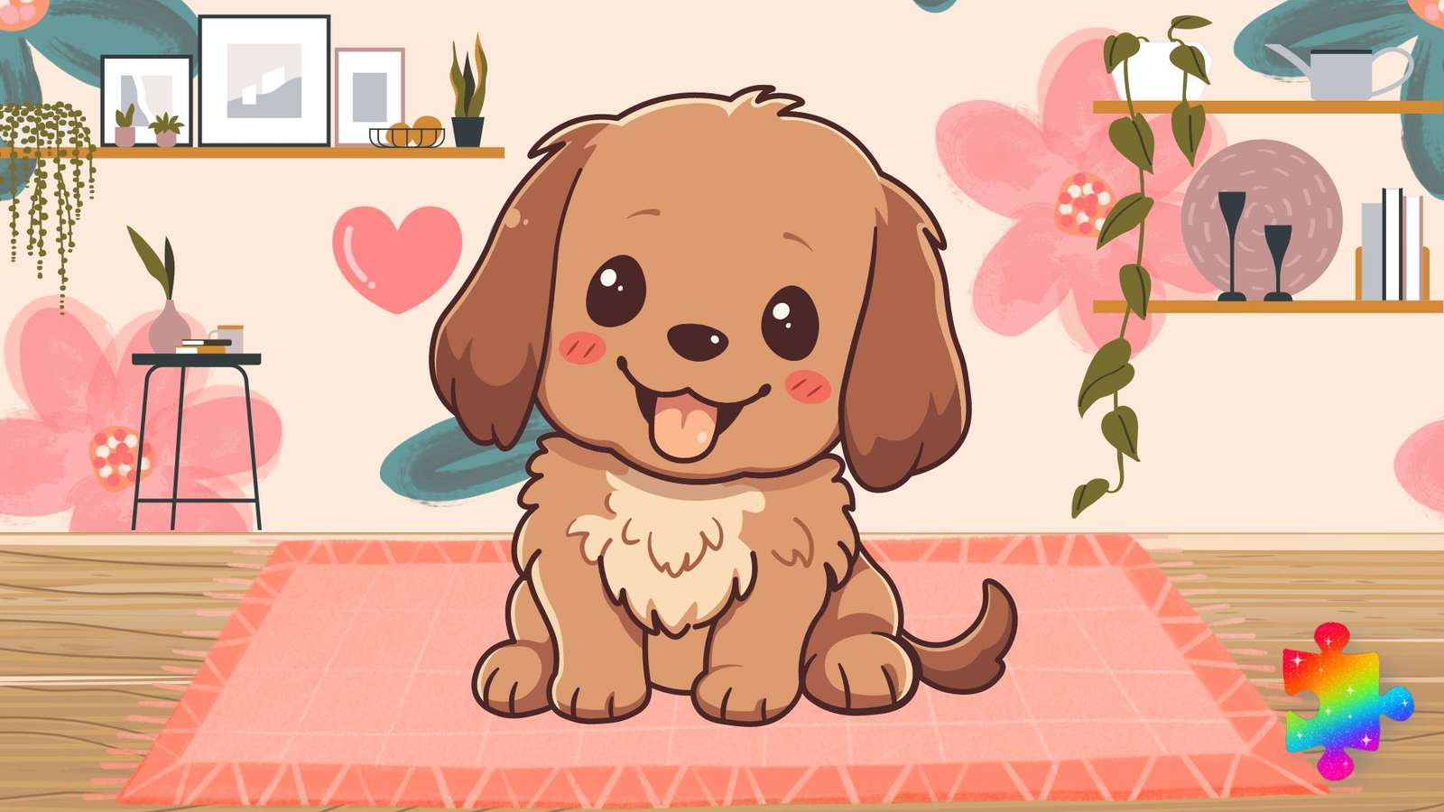Schattige puppy online puzzel