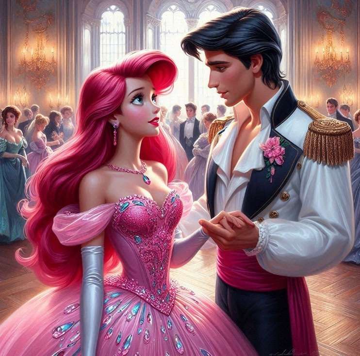 Ariel a princezna princ Eric skládačky online