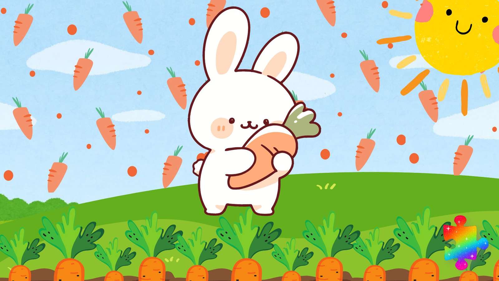 Bunny älskar morötter Pussel online