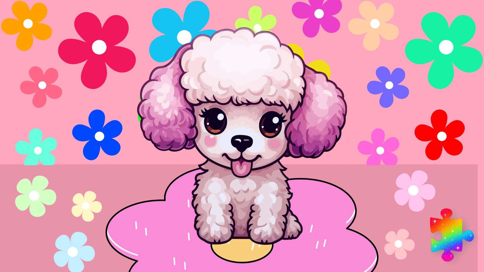 Cute Flower Poodle puzzle online