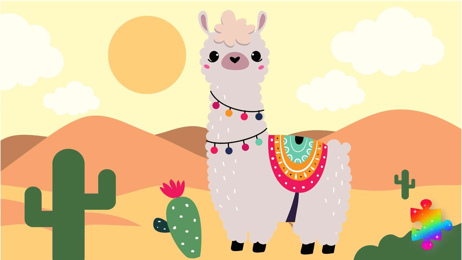 Cute Llama online puzzle