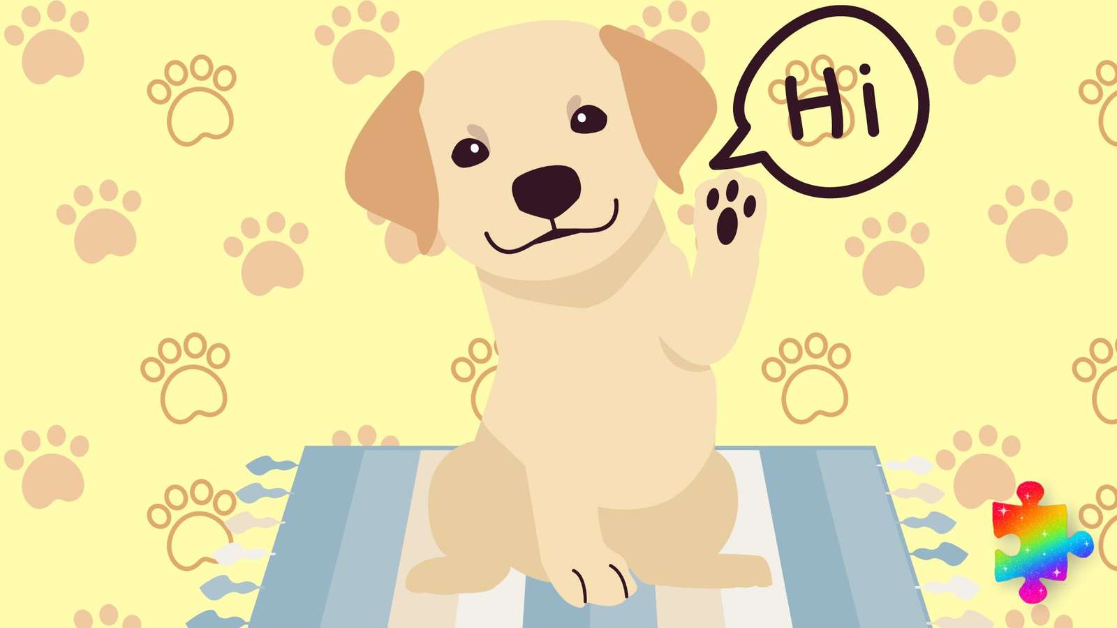 Gelukkig Labrador-puppy online puzzel