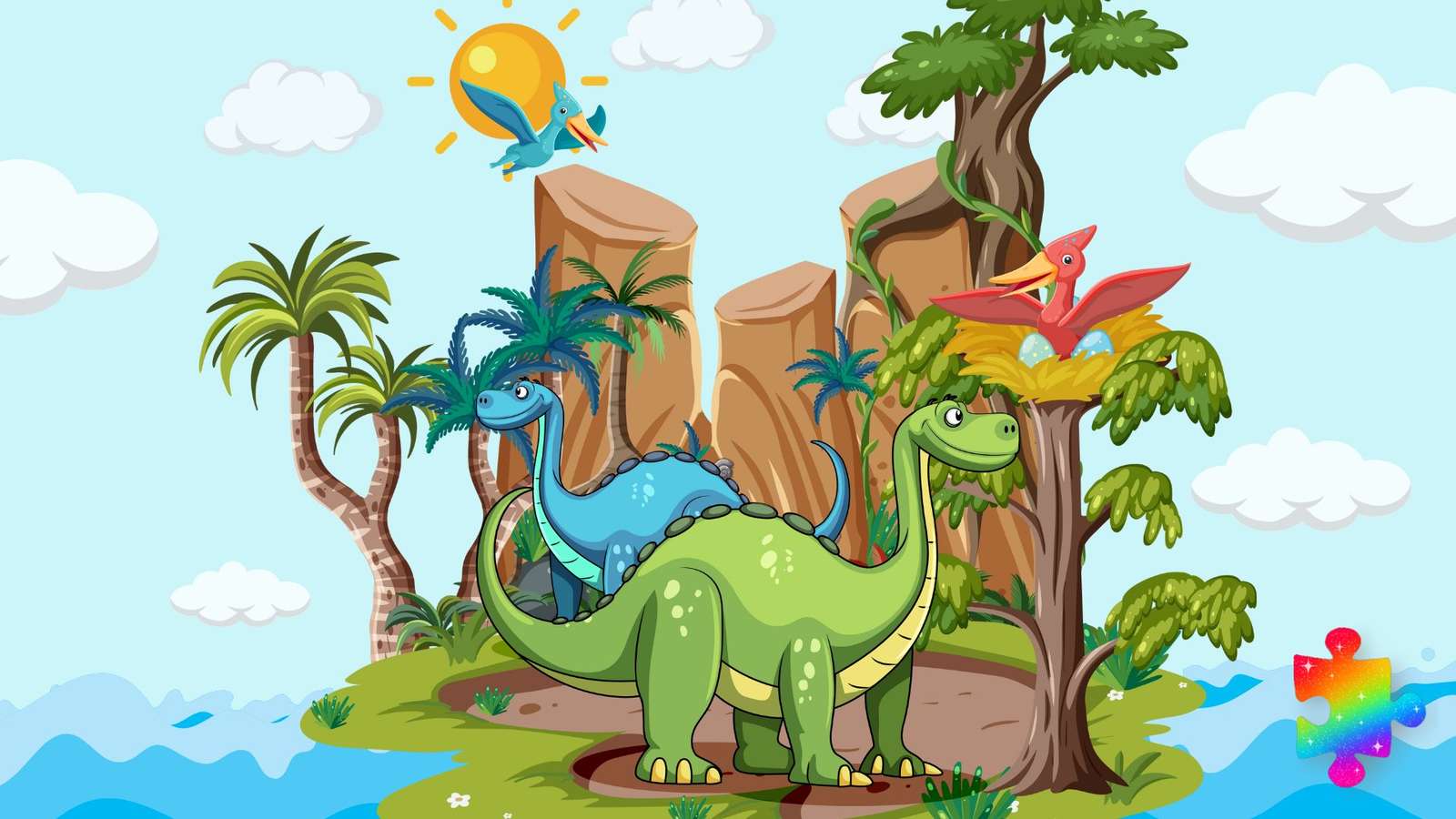 Острів динозаврів онлайн пазл