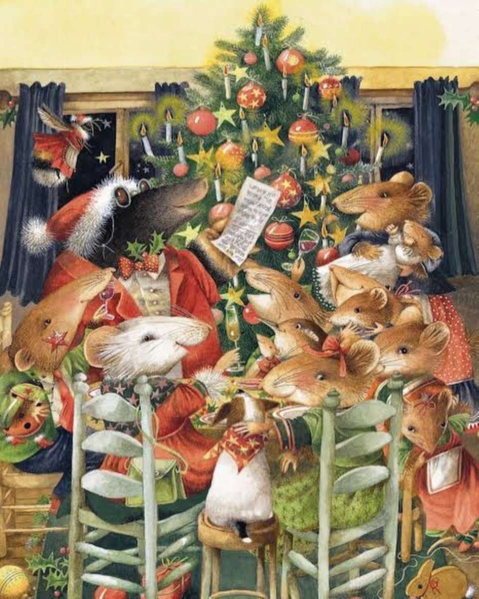 muizen vieren Kerstmis online puzzel
