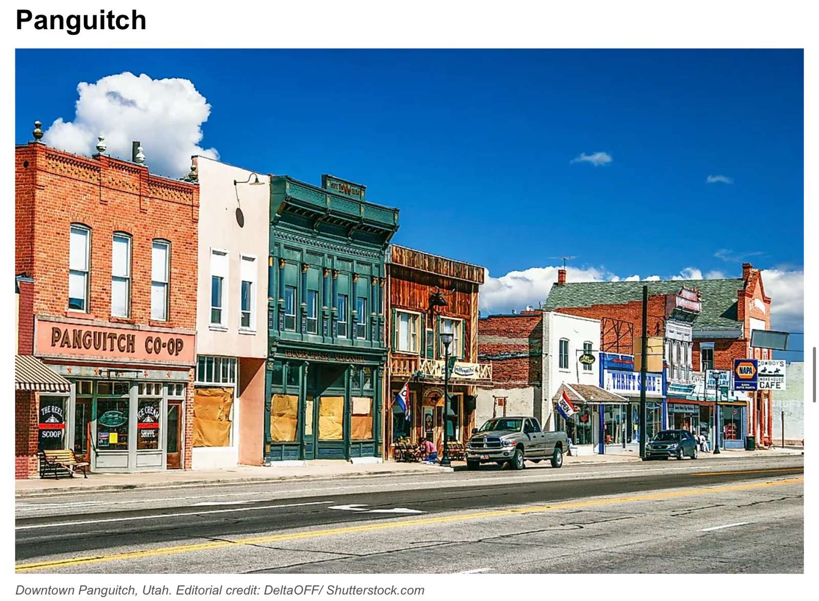 Rua principal em Panguitch, Utah quebra-cabeças online