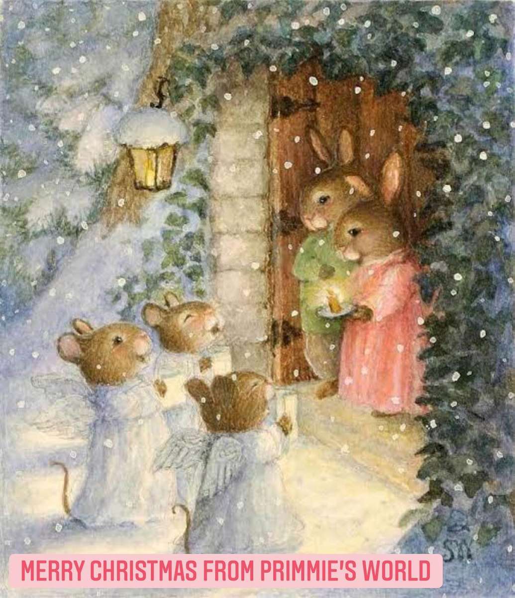 мыши поют Рождество среди кроликов пазл онлайн